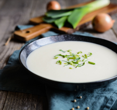 Velouté poireaux, chèvre Magimix.